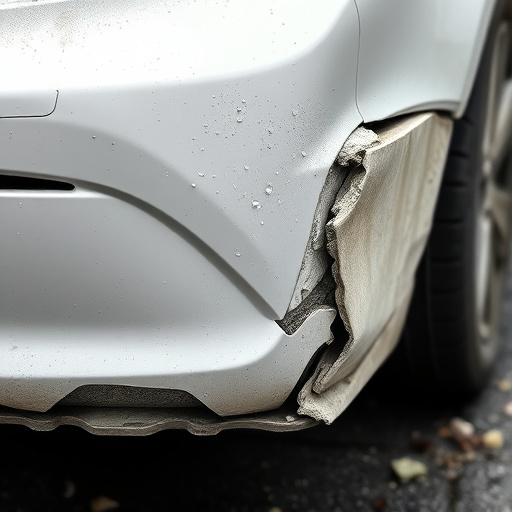 damaged car bumper