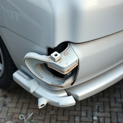 damaged car bumper