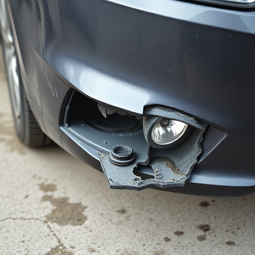 damaged car bumper