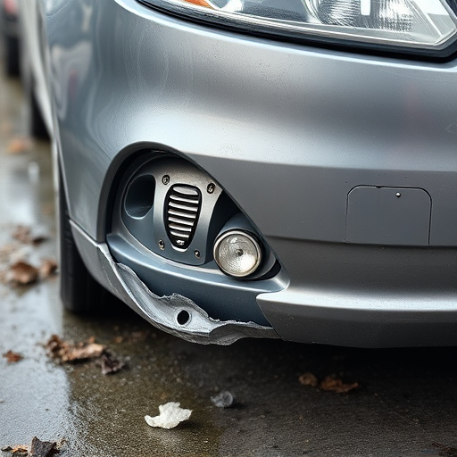 damaged car bumper