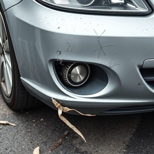 damaged car bumper
