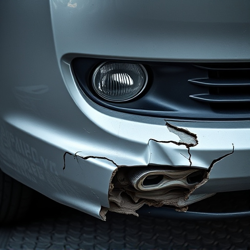 damaged car bumper