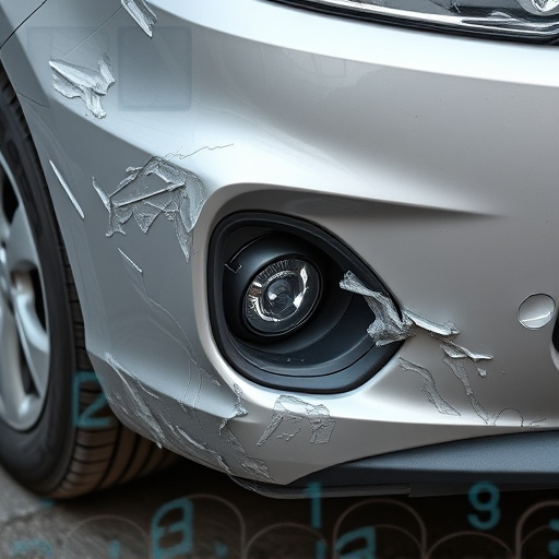 damaged car bumper