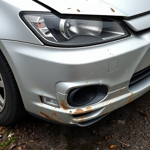 damaged car bumper