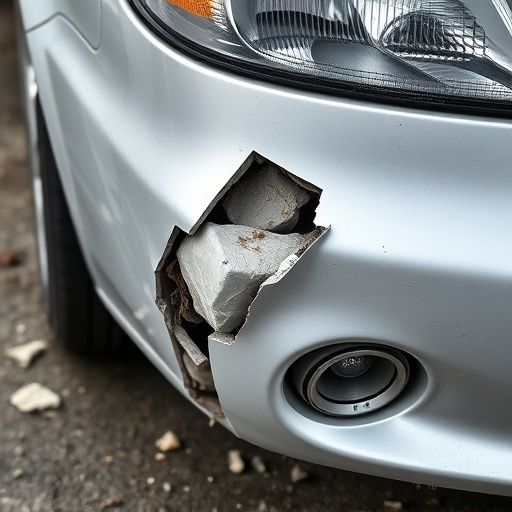 damaged car bumper