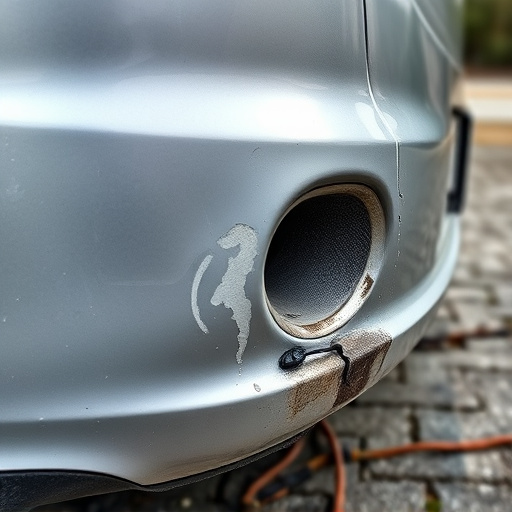 damaged car bumper