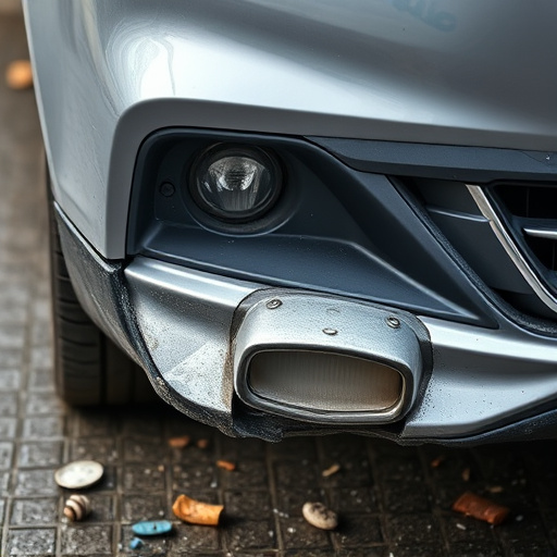 damaged car bumper