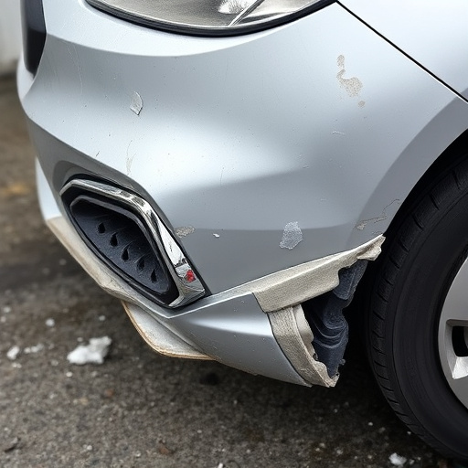 damaged car bumper