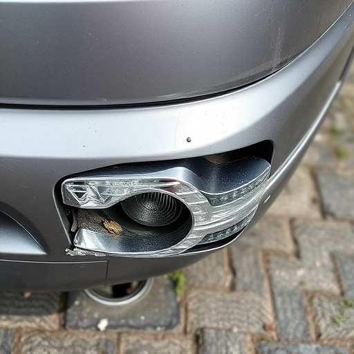 damaged car bumper
