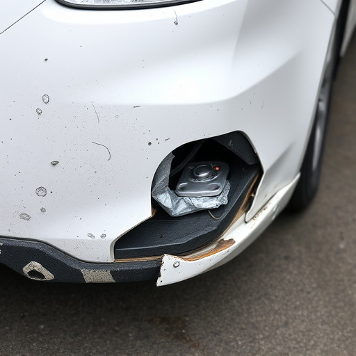 damaged car bumper