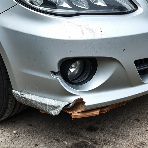 damaged car bumper