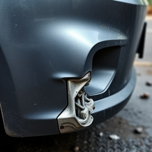 damaged car bumper