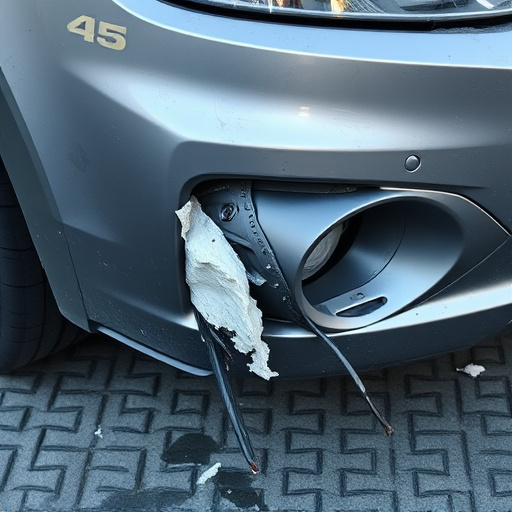damaged car bumper