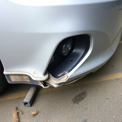 damaged car bumper