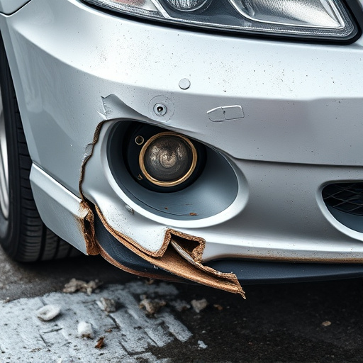 damaged car bumper