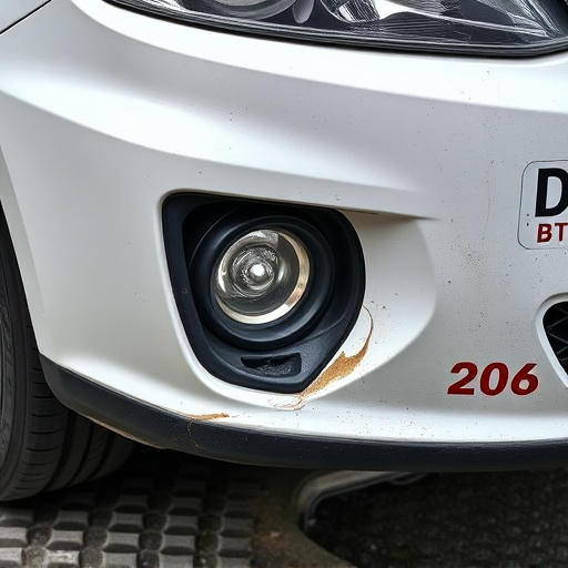 damaged car bumper