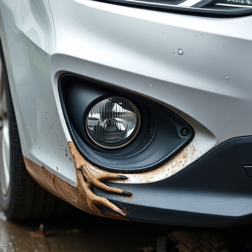 damaged car bumper