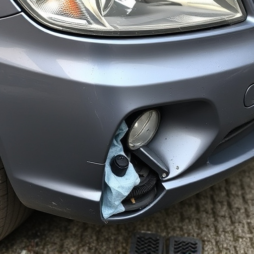 damaged car bumper