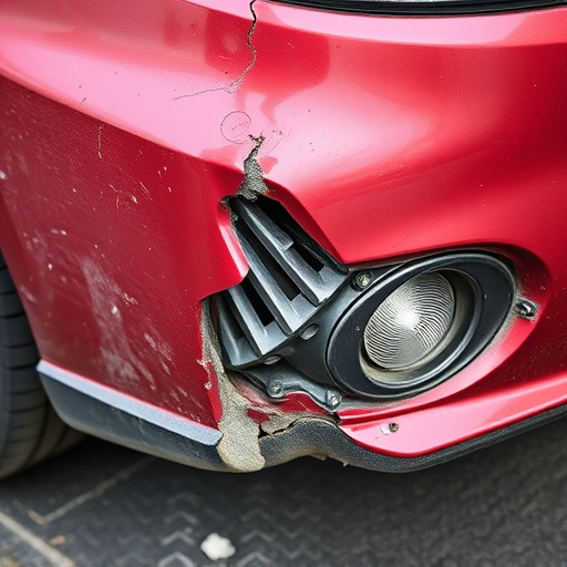 damaged car bumper