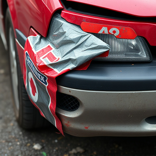 damaged car bumper