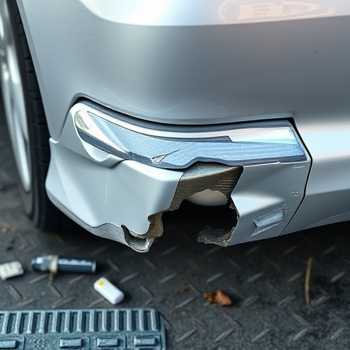 damaged car bumper