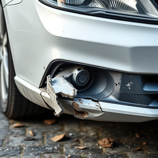 damaged car bumper
