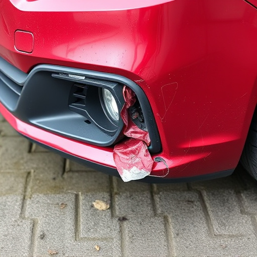 damaged car bumper
