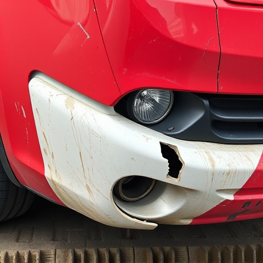 damaged car bumper