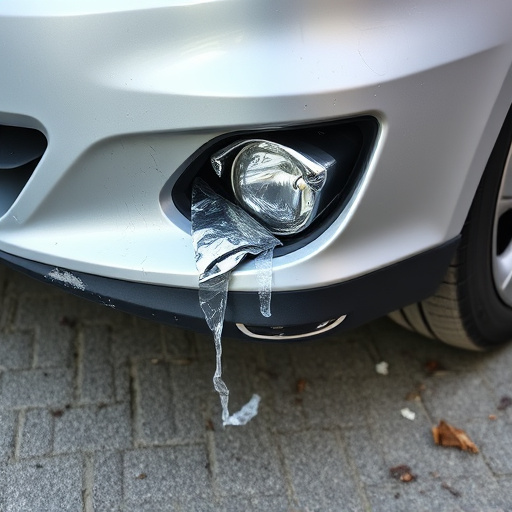 damaged car bumper
