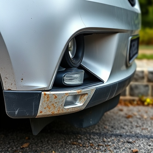 damaged car bumper
