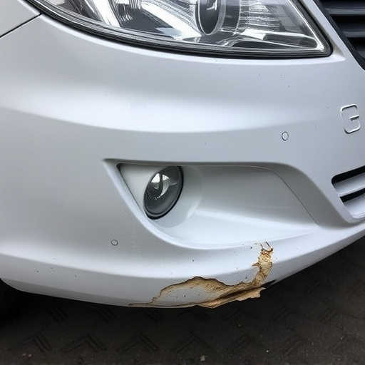 damaged car bumper