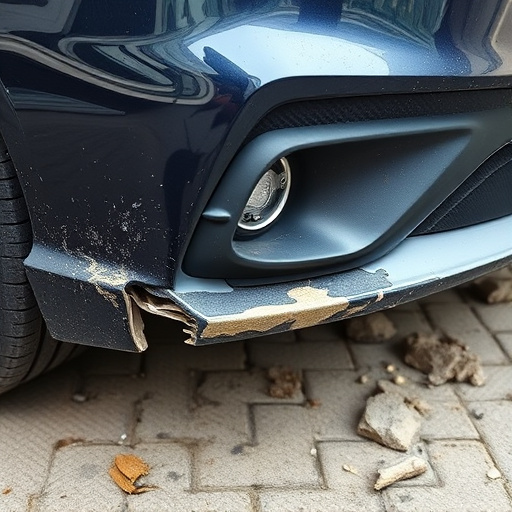 damaged car bumper