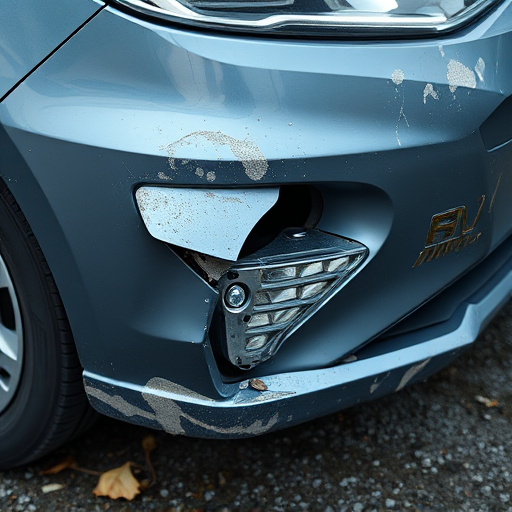 damaged car bumper