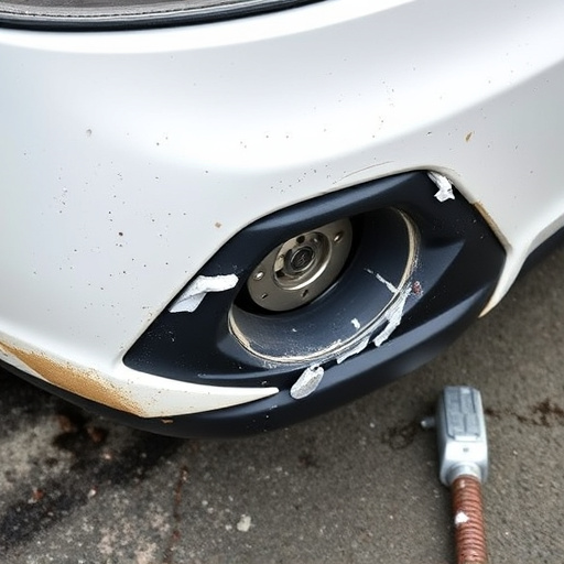 damaged car bumper