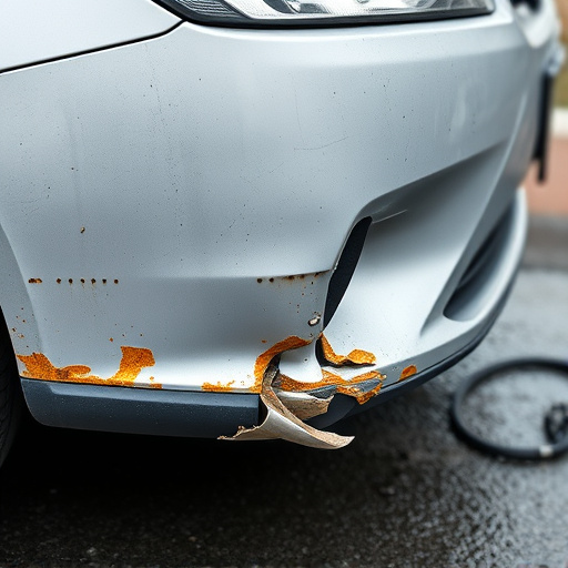 damaged car bumper