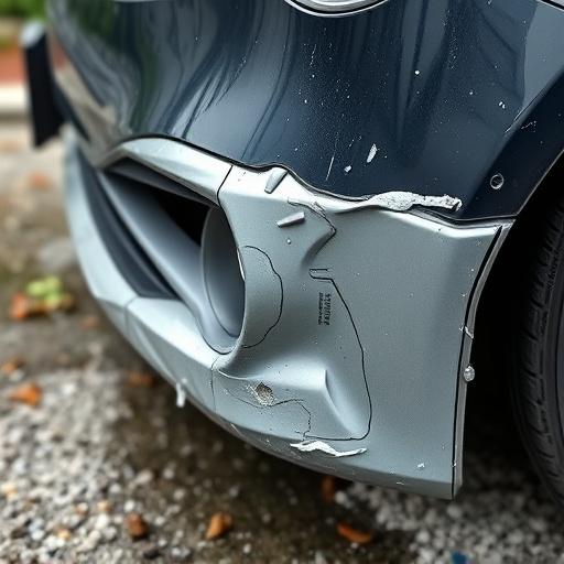 damaged car bumper