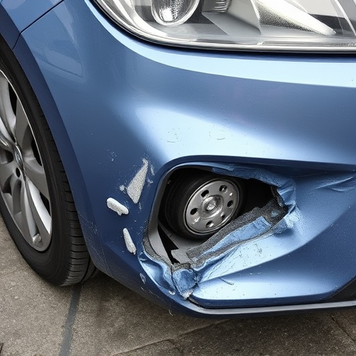 damaged car bumper