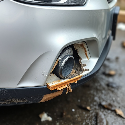 damaged car bumper