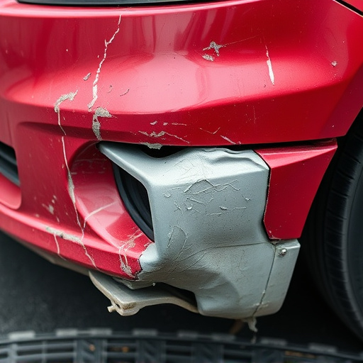 damaged car bumper