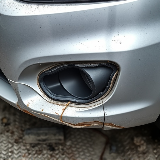 damaged car bumper