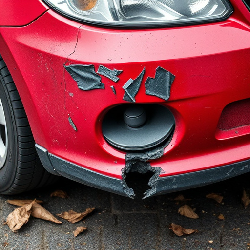 damaged car bumper