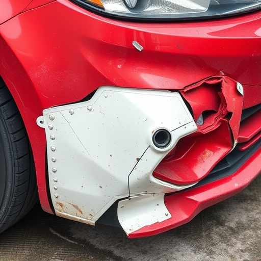 damaged car bumper