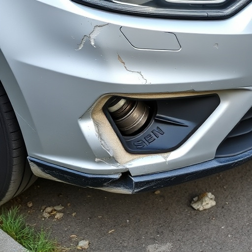 damaged car bumper