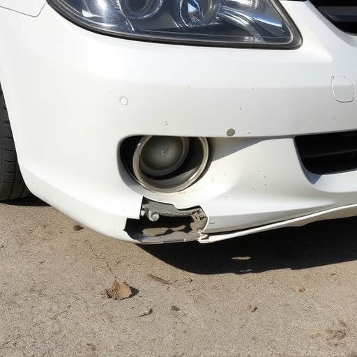 damaged car bumper