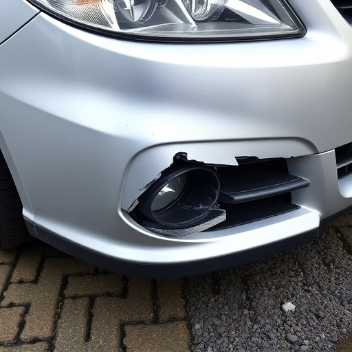 damaged car bumper