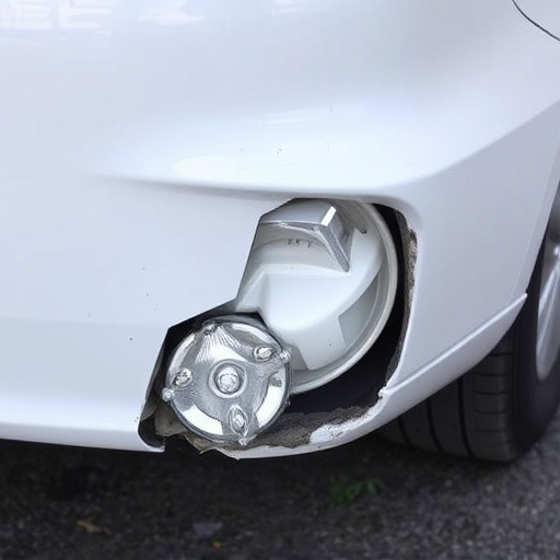 damaged car bumper