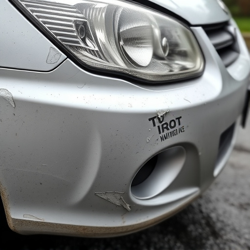 damaged car bumper