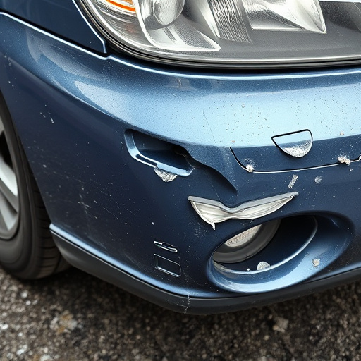 damaged car bumper