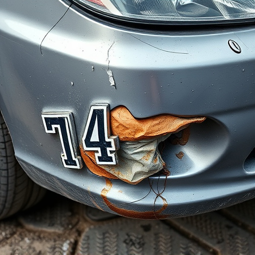 damaged car bumper