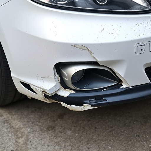 damaged car bumper